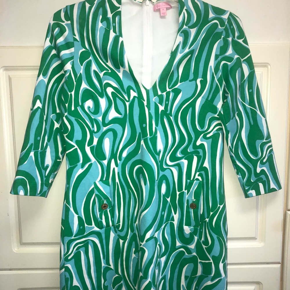 Lilly Pulitzer dress SZ medium 3/4 length sleeves